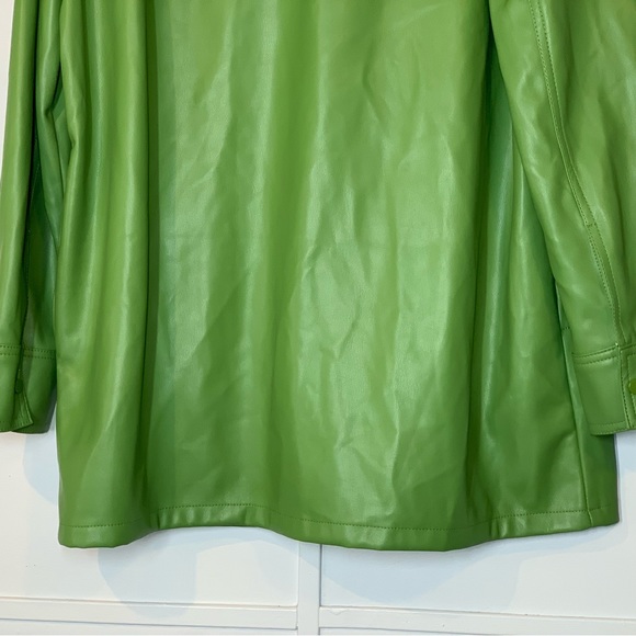 Topshop Maddie Faux Leather Button-Up Shirt - Picture 8 of 12